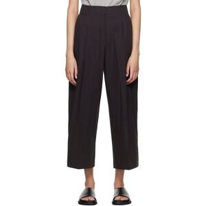 STUDIO NICHOLSON Dordoni Volume Pleated Crop Trousers Powder Black Grape Size 6